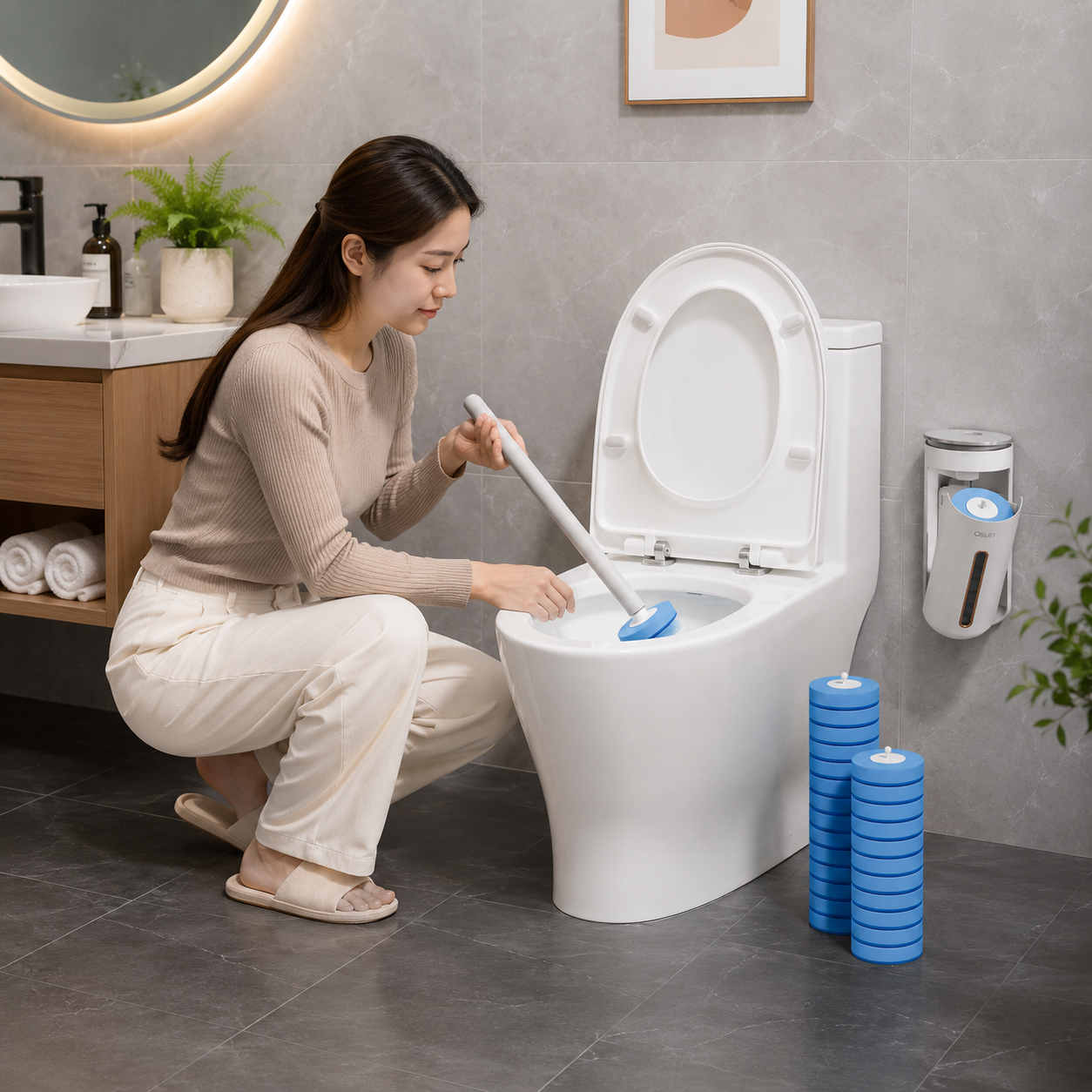 Orvella™ العناية بالحمام – فرشاة مرحاض للاستعمال مرة واحدة